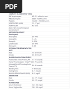 ATI Normal Lab Values Overview | PDF | Medical Specialties