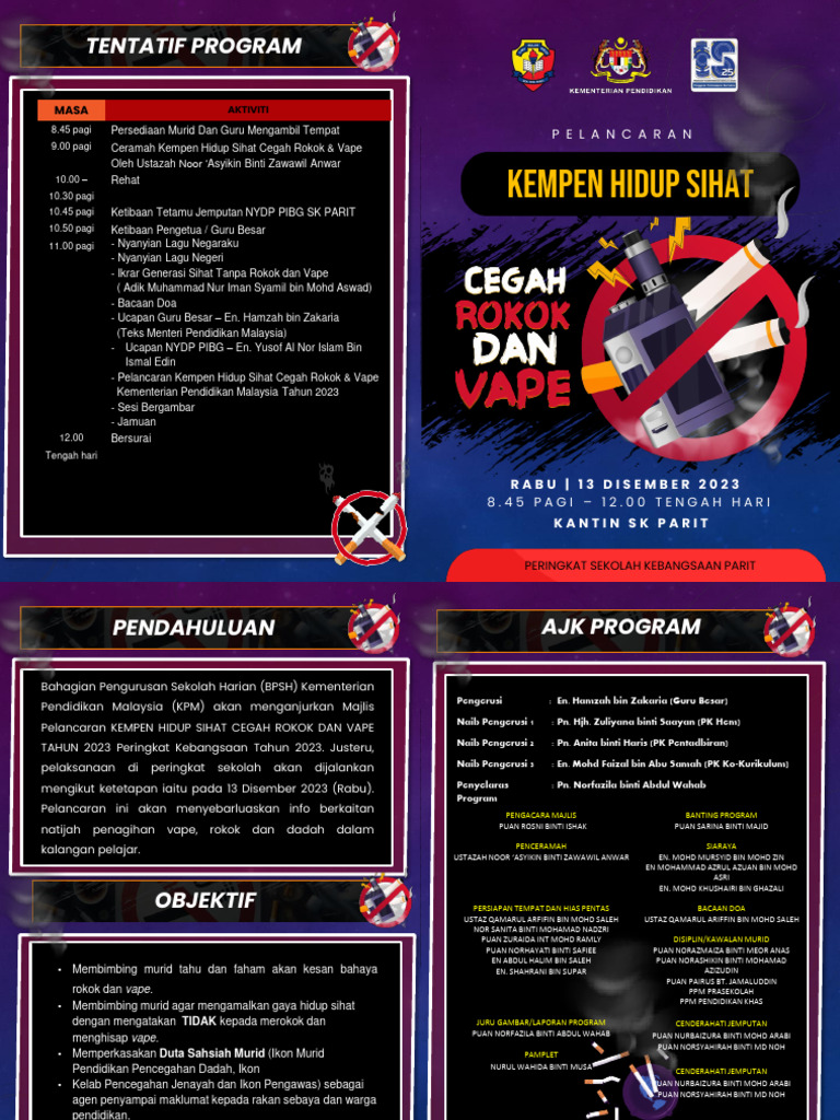 Buku Program Duta Program Cegah Rokok Dan Vape 2023 | PDF