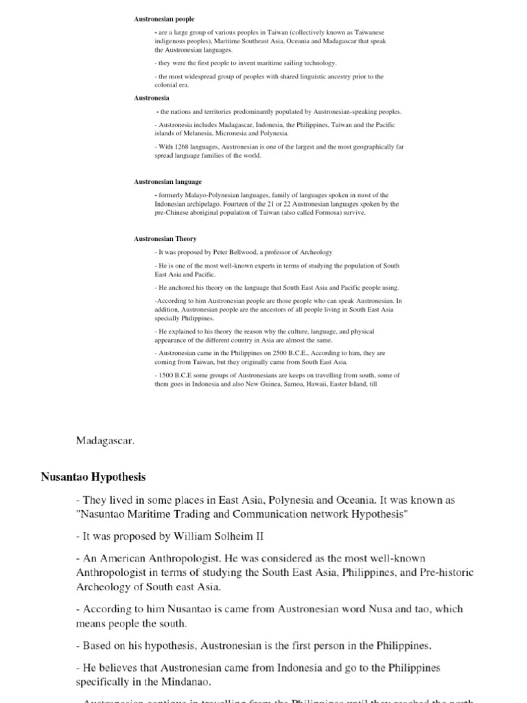 Austronesian Theory | PDF