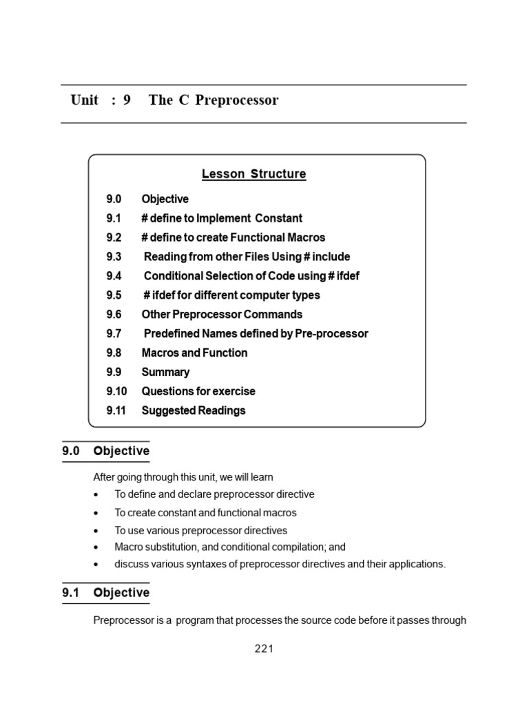 BCA Paper-V Unit-9 | PDF | Macro (Computer Science) | C (Programming ...