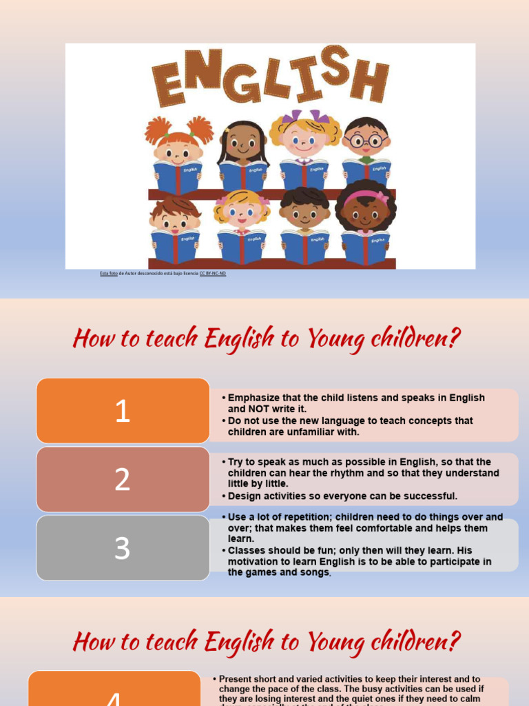 How to teach English to young children with activities.pptx PDF
