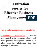 Organization Theories For Effective Business Management