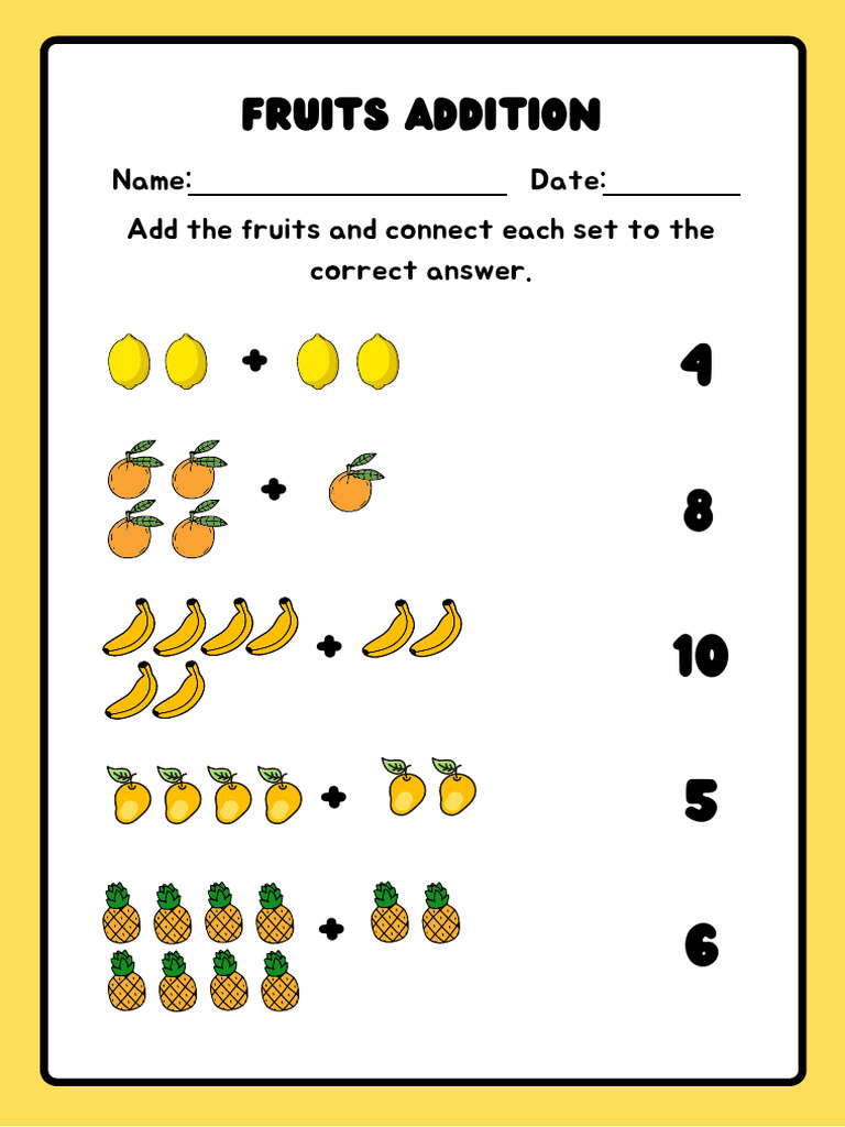Addition Printable Math Worksheet | PDF