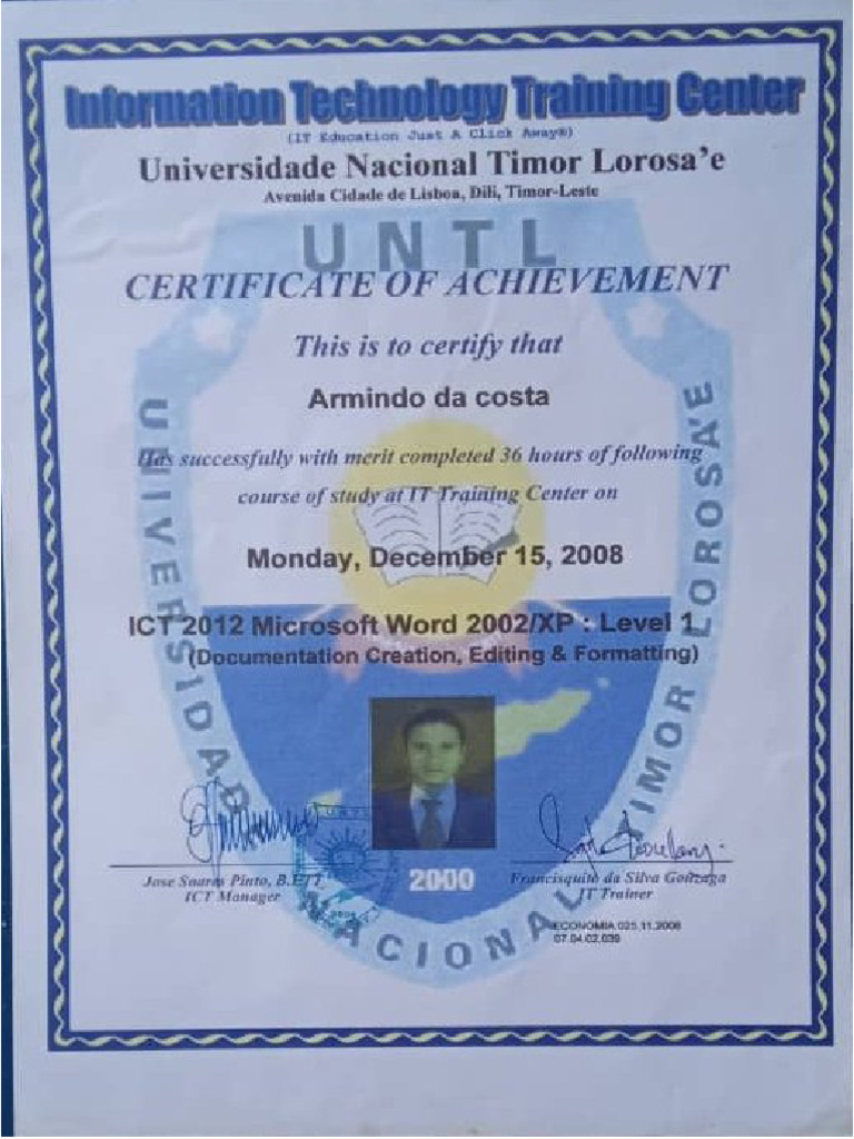 Certificate ACHIEVEMENT | PDF