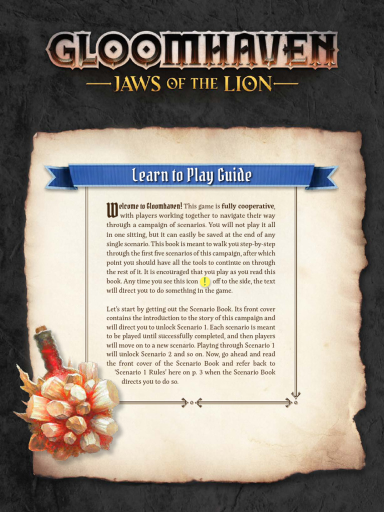 d7 Gloomhaven Jaws of the Lion Rulebook | PDF