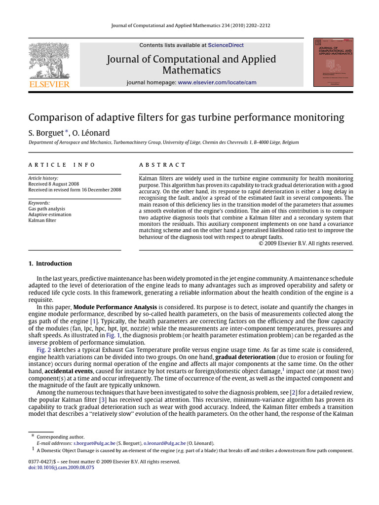 Adaptive Filters for Turbine Monitoring | PDF | Kalman Filter ...