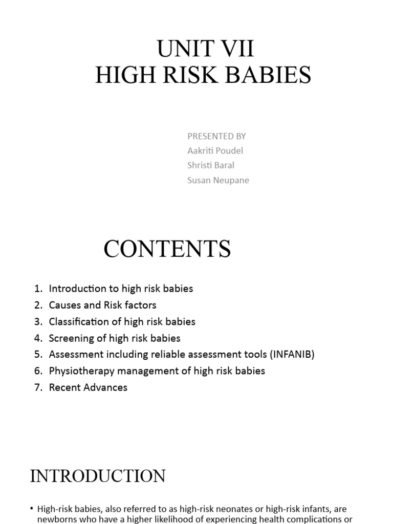 High Risk Babies | PDF | Low Birth Weight | Preterm Birth