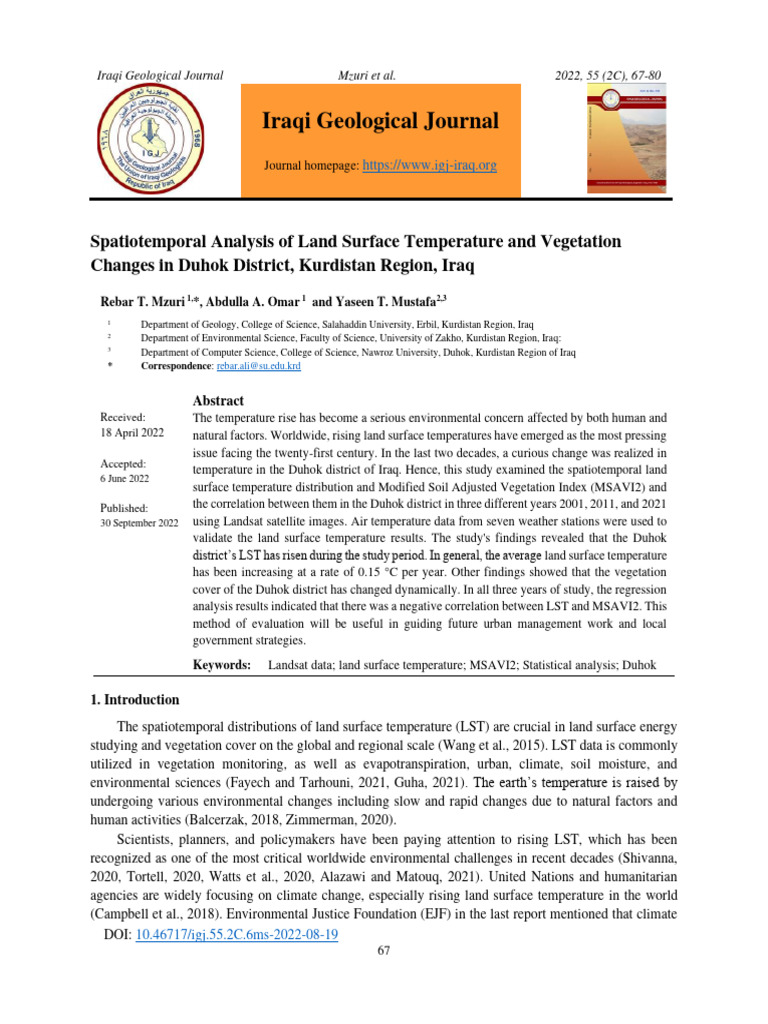 Spatiotemporal Analysis of Land Surface | PDF | Climate Change
