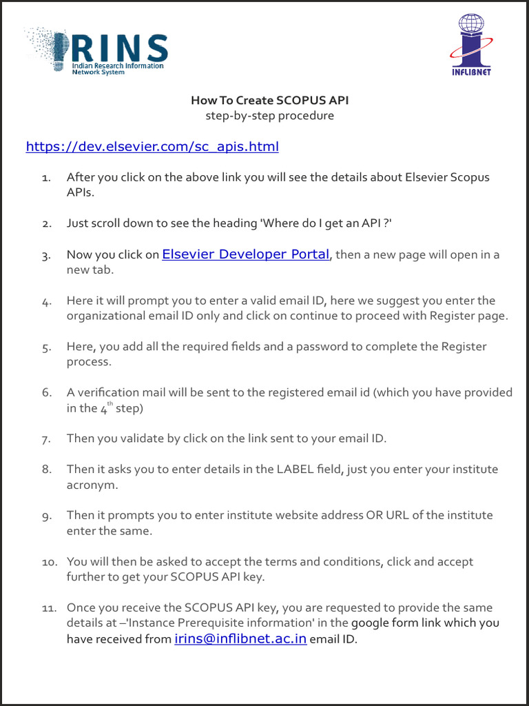How to Obtain a Scopus API Key | PDF