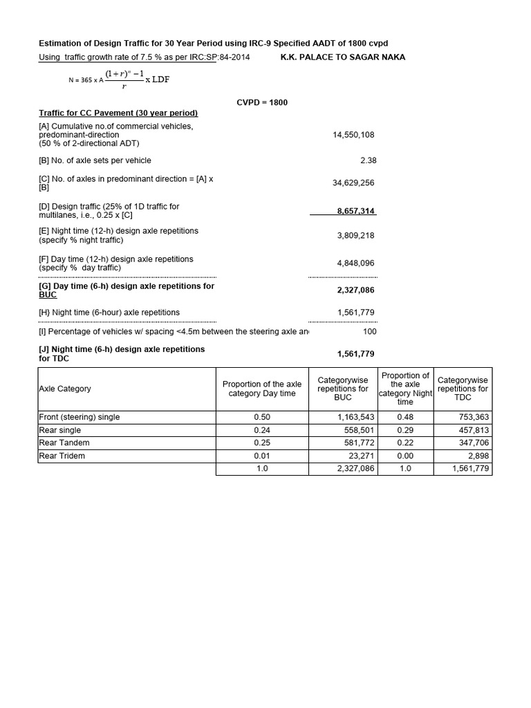 Design Traffic Estimation for 30 Years | PDF | Land Transport | Transport