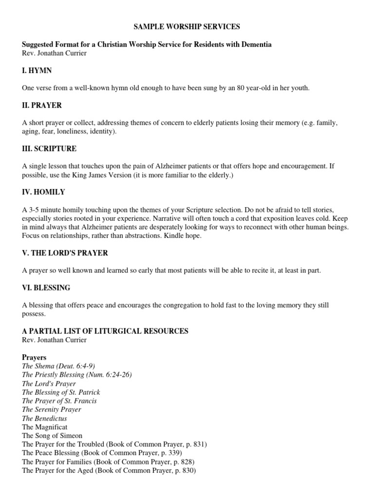 Worship Services Forms Selectedreadings | PDF