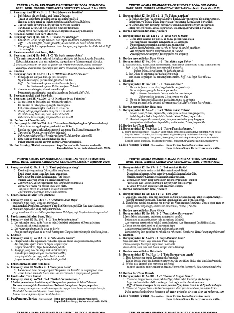 Tertib Acara Evangelisasi Simamora | PDF