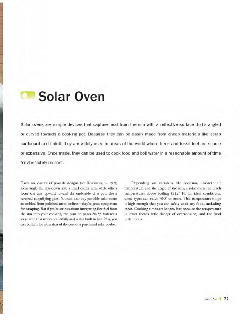 DIY Solar Projects Solar Oven PDF