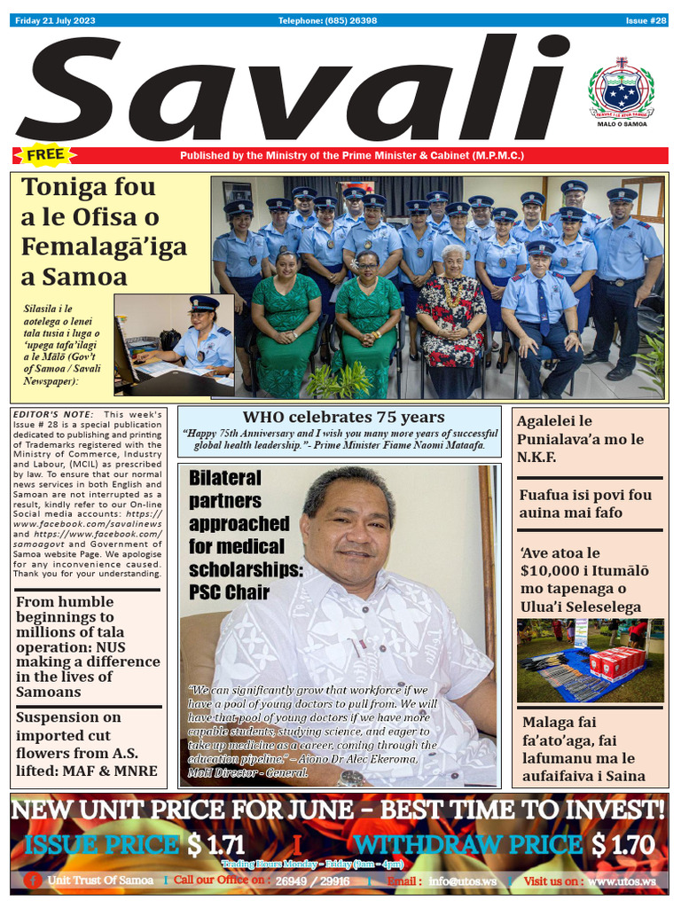 Savali Newspaper Issue #28 Highlights | PDF | Samoa