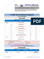 A. Public Service Ministries/Agencies: Vacancies