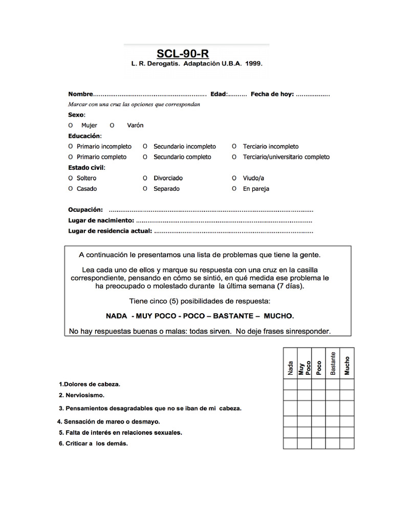 SCL 90 | PDF
