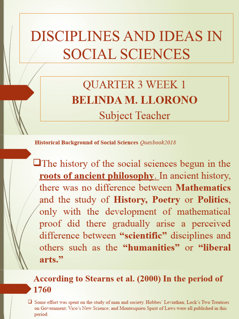 Week 1 Disciplines and Ideas in Social Sciences Weekn1 | PDF | Science ...