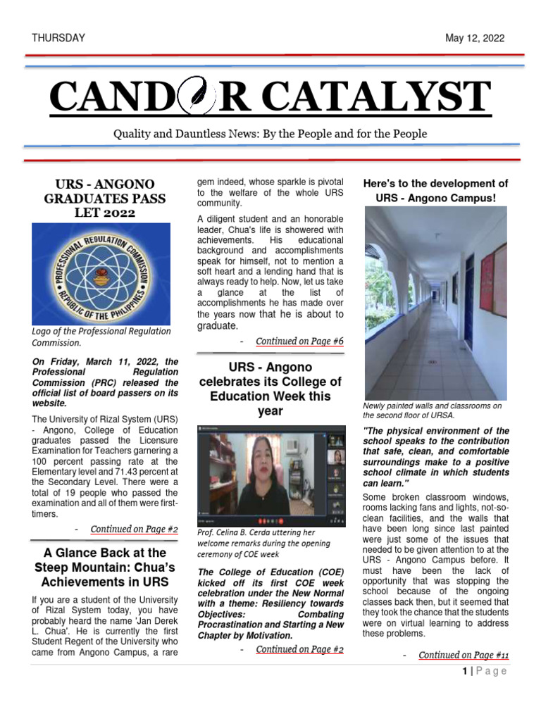 Candor Catalyst Newspaper PDF Mentorship Teachers