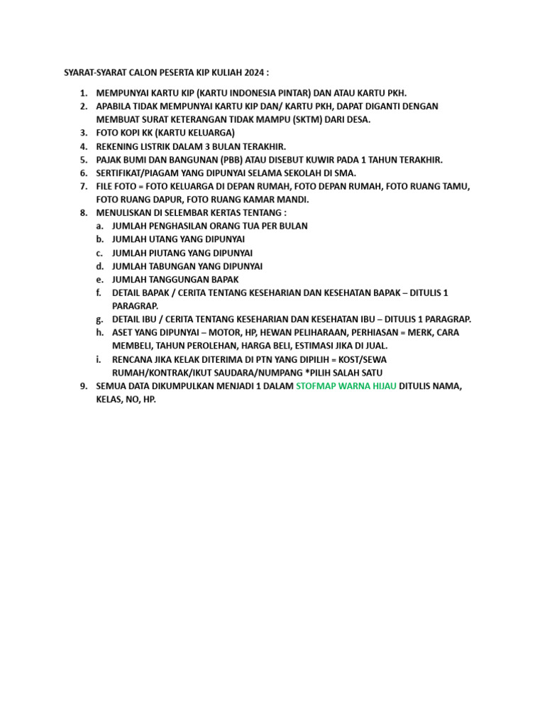 Syarat Kip K Tahun 2024 | PDF