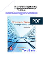 Ebook Consumer Behavior Building Marketing Strategy 13Th Edition Mothersbaugh Test Bank Full Chapter PDF