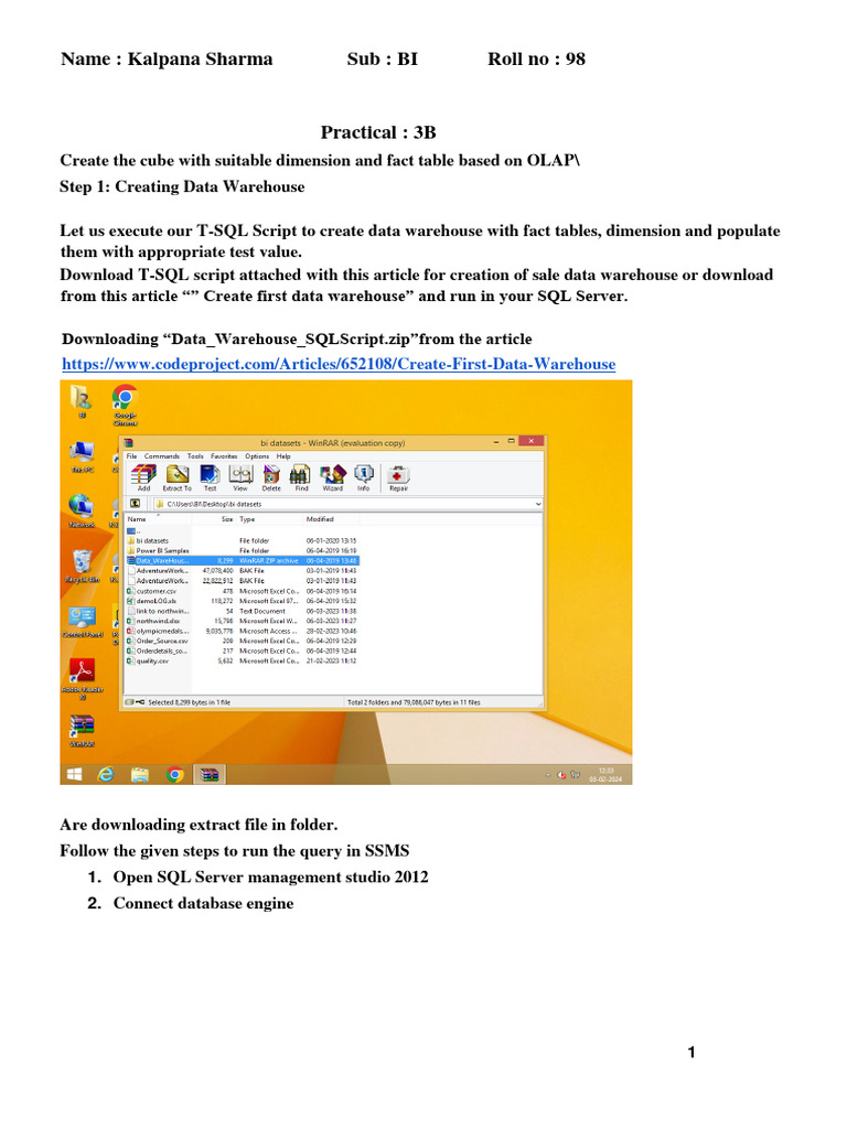 Practical 3A (BI) | PDF