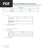 Performance Improvement Project Checklist