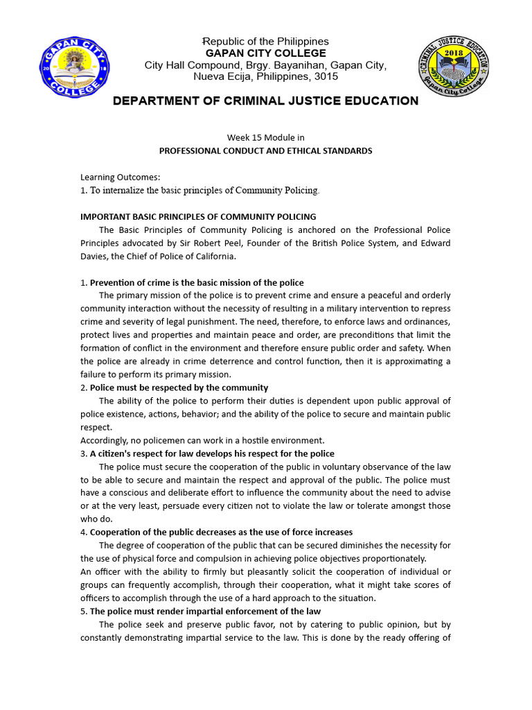 Community Policing Principles and Practices | PDF | Police | Community ...