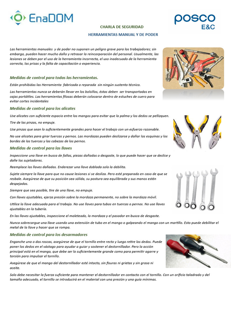 Seguridad en Herramientas Manuales y de Poder | PDF