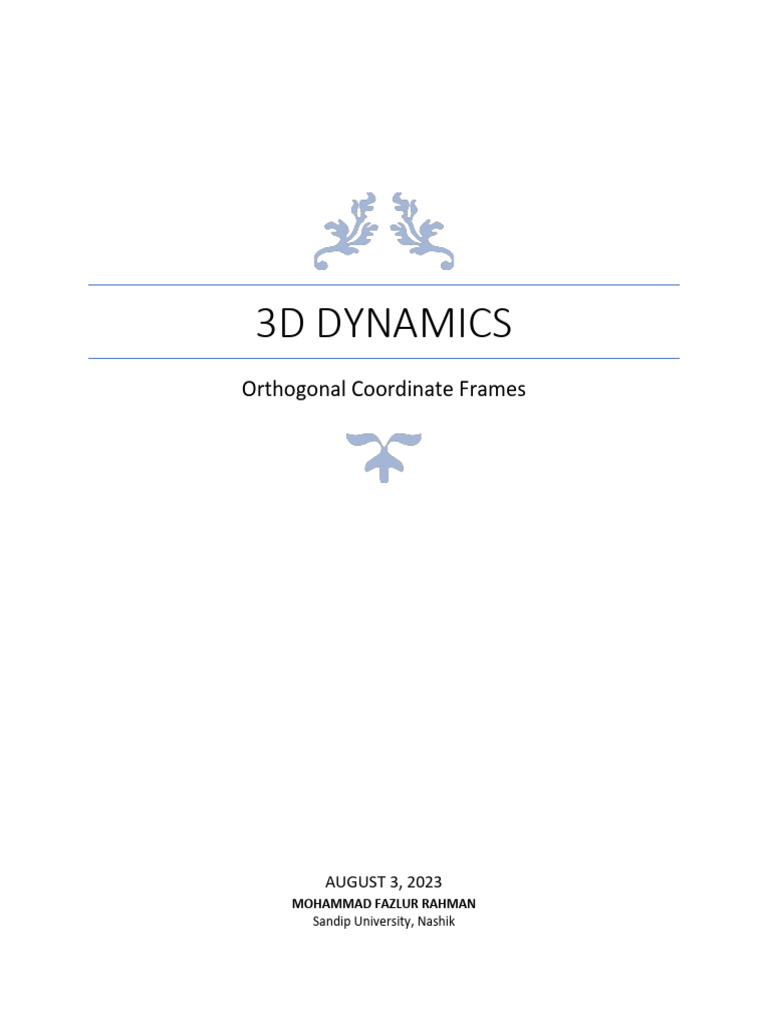 3d Dynamics 0102 Fundamentals Of Kinematics Orthogonal Coordinate