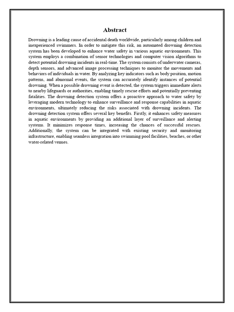 Drowning Detection System | PDF