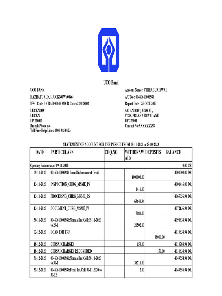 SOA of BL 48 Lac | PDF | Financial Services | Banking