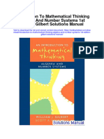 Introduction To Mathematical Thinking Algebra and Number Systems 1St Edition Gilbert Solutions Manual Full Chapter PDF