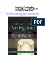 Introduction To Paralegalism Perspectives Problems and Skills 8Th Edition Statsky Test Bank Full Chapter PDF