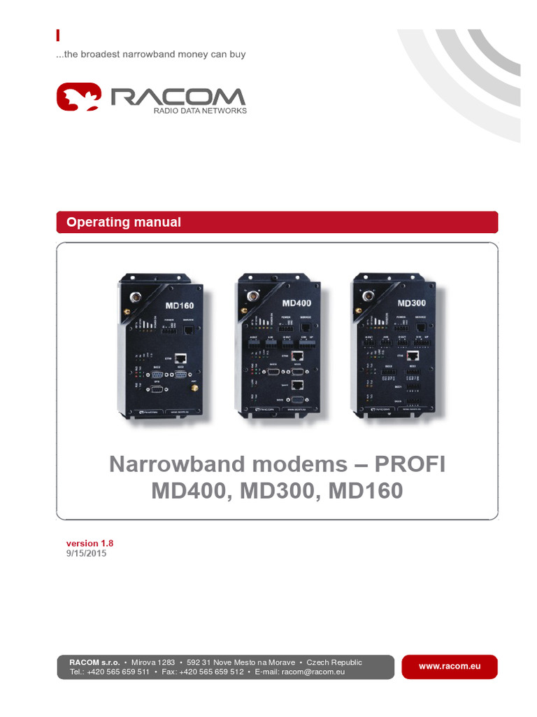 MD400 Operating Manual Overview | PDF | Radio | Modem