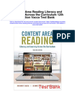 Download ebook Content Area Reading Literacy And Learning Across The Curriculum 12Th Edition Vacca Test Bank full chapter pdf