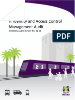 No. 22 08 - IT Identity and Access Control Management Audit - July 2022