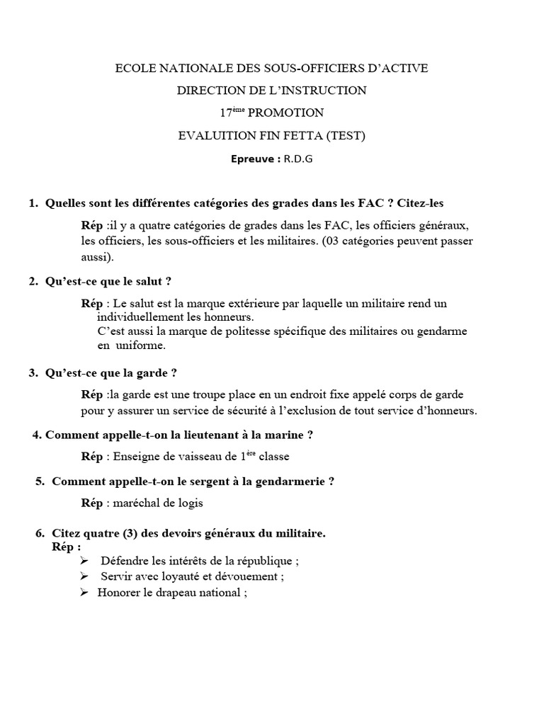 Questionnaire R.D.G | PDF