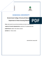 Internship of Solid Waste Collection and Disposal in Case of Hawassa City
