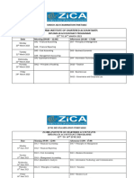 Zica timetable