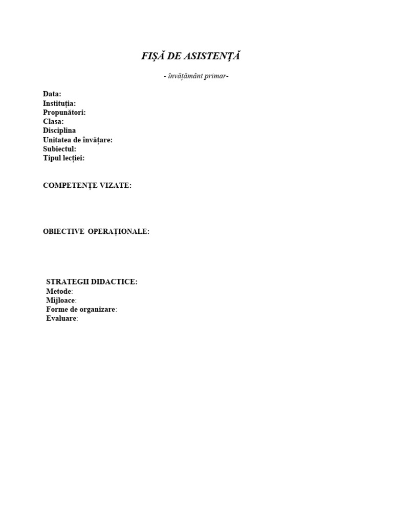 Fisa Editabila PT Colegi | PDF