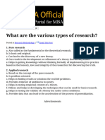 What Are The Various Types of Research Total MBA Guide