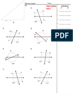 Finding Missing Angles Final Review Worksheet