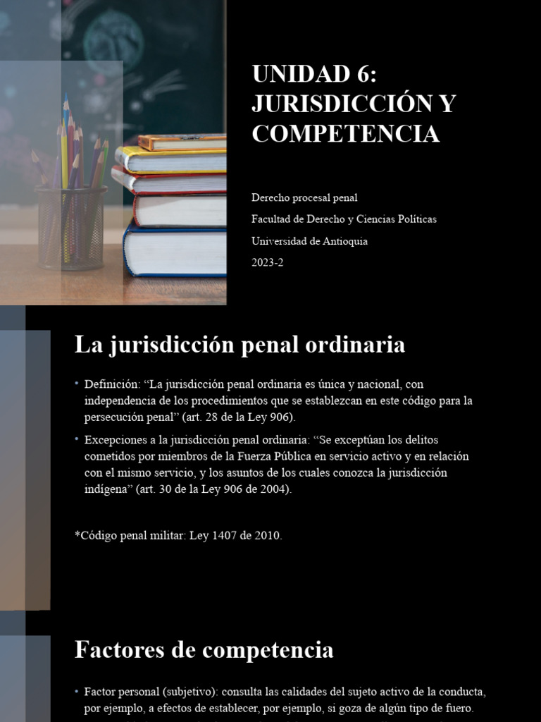 Jurisdicción y Competencia Penal en Colombia | PDF | Judicaturas ...