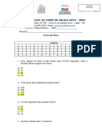 Prova de Física Do 2º e 3º AB Anos