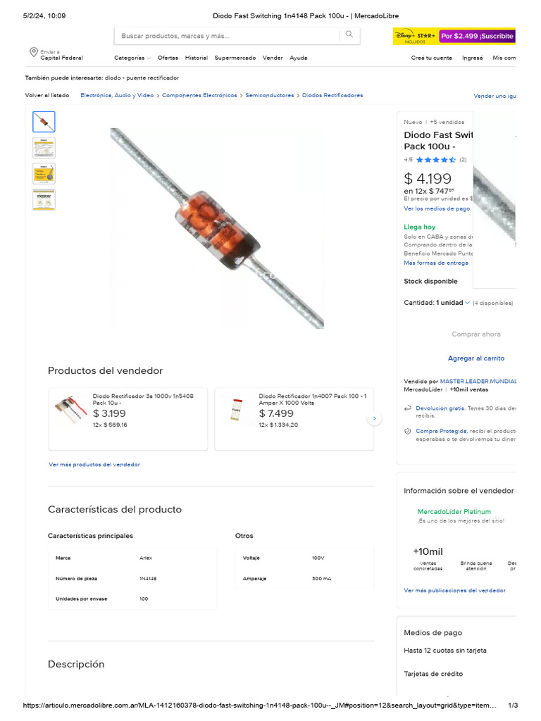 1000 PCS LL4148 LL-34 1N4148 IN4148 Surface Mount Fast Switching Diodes #D7 - Foto 12