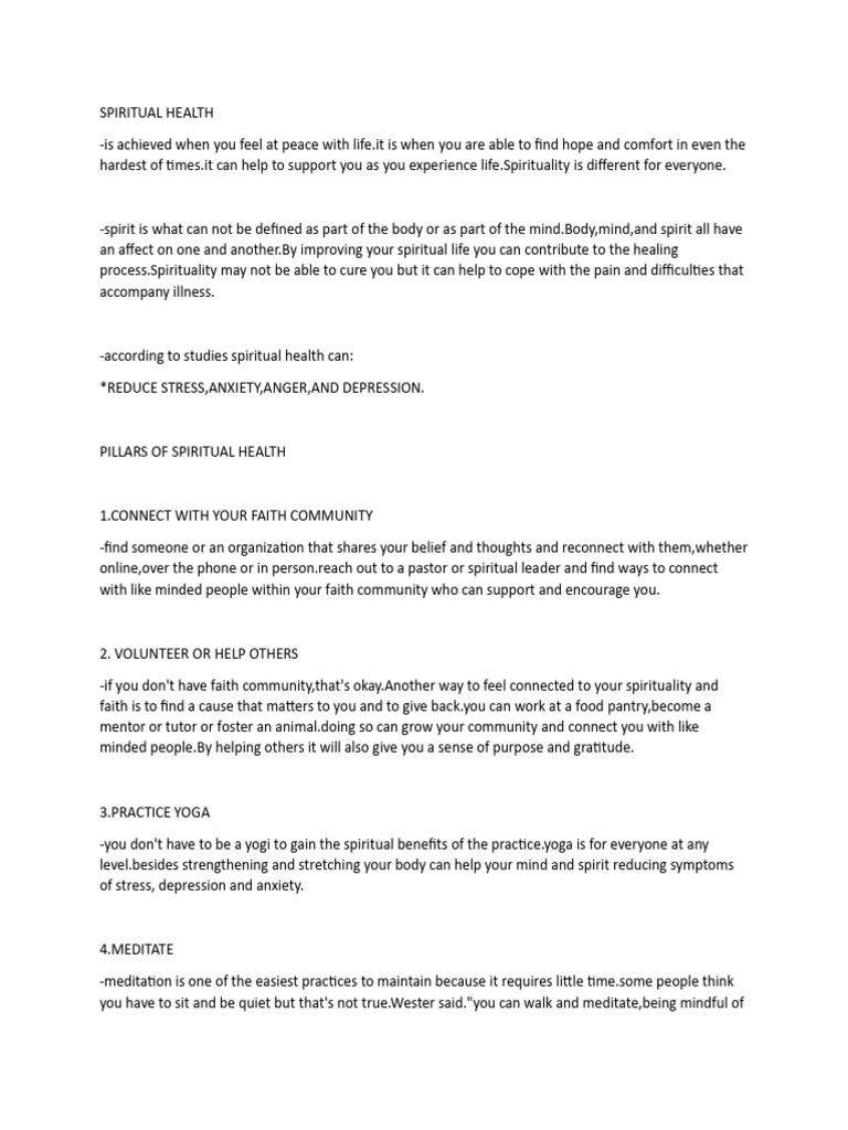 Spiritual Wellness Guide | PDF