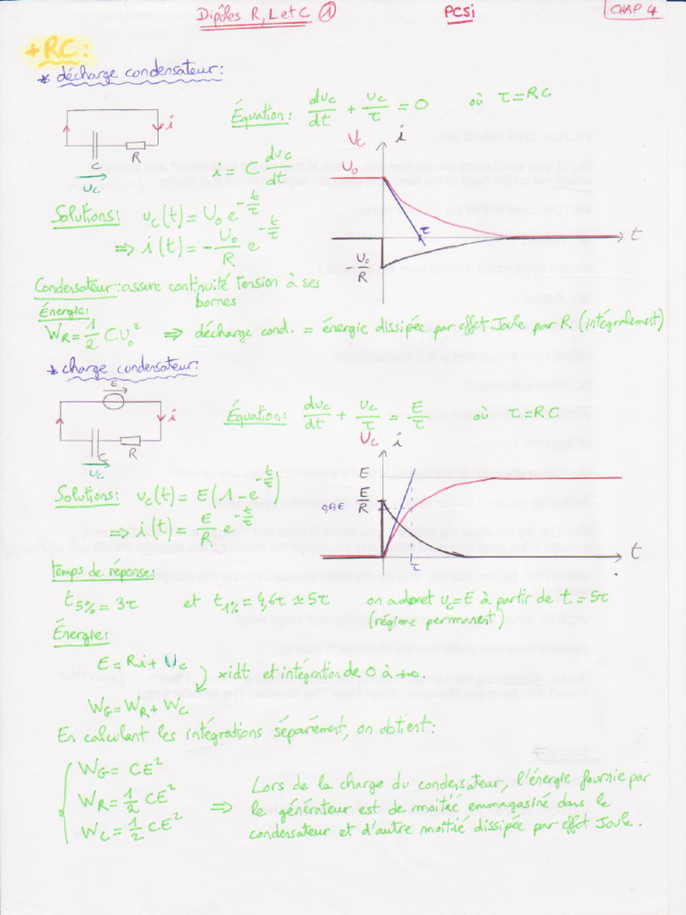 YP PCSI Physique Ch04Montages RLC | PDF