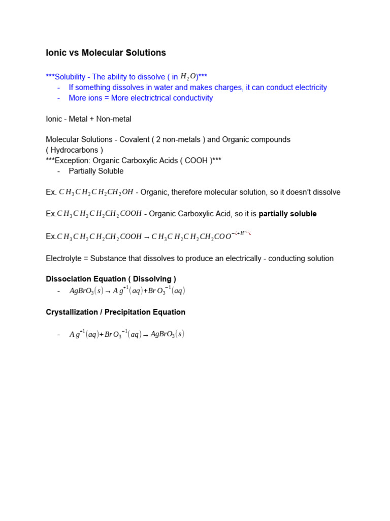 AgBrO3 Solubility and Equations | PDF | Solubility | Ionic Bonding