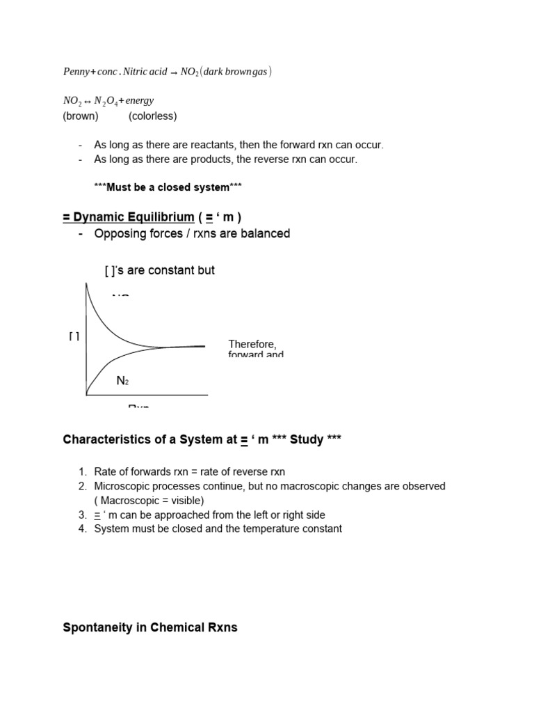 Chemistry Unit 2 - Dynamic Equilibrium | PDF | Applied And ...
