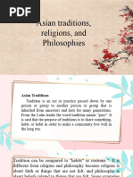 Asian Traditions, Religions, and Philosophies